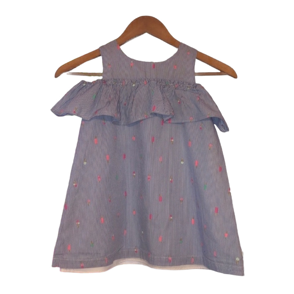 🍭🍡Kate Spade blue striped Girls Dress size 5 GUC